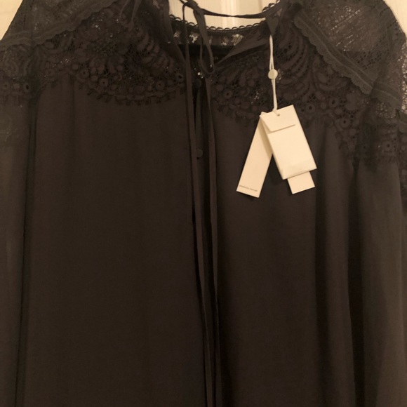 Rebecca Taylor chocolate brown silk and lace chiffon dress. NWT size 4 - Picture 4 of 7